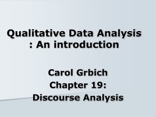 Qualitative Data Analysis : An introduction