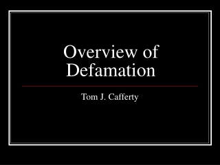 Overview of Defamation
