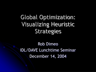 Global Optimization: Visualizing Heuristic Strategies