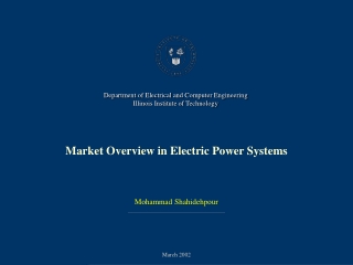 Market Overview in Electric Power Systems