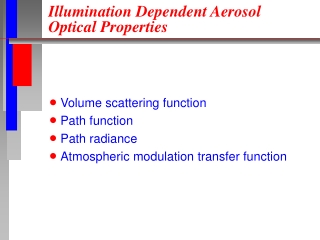 Illumination Dependent Aerosol Optical Properties