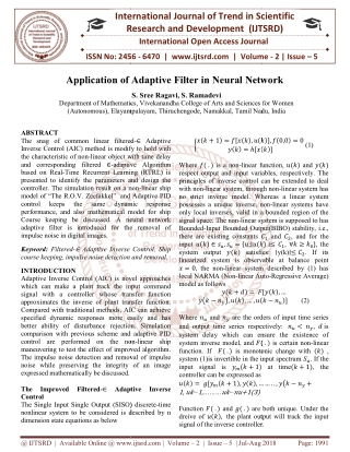 Application of Adaptive Filter in Neural Network