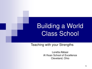 Building a World Class School