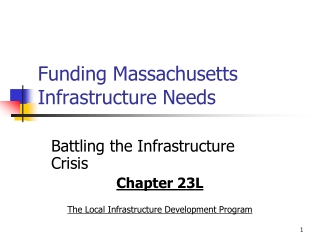 Funding Massachusetts Infrastructure Needs