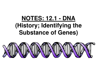 NOTES: 12.1 - DNA (History; Identifying the Substance of Genes)