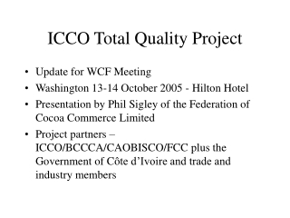 ICCO Total Quality Project