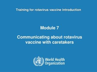 Training for rotavirus vaccine introduction