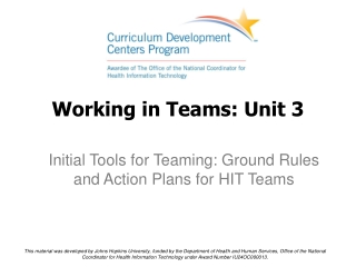 Working in Teams: Unit 3