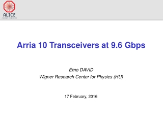 Arria 10 Transceivers at 9.6 Gbps