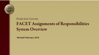 FACET Assignments of Responsibilities System Overview