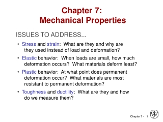 Chapter 7:    Mechanical Properties