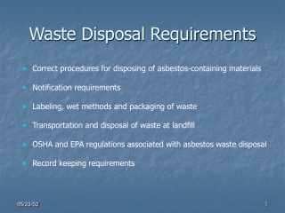 Waste Disposal Requirements