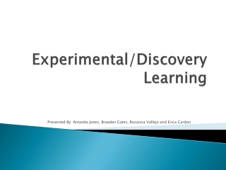 Experimental/Discovery Learning