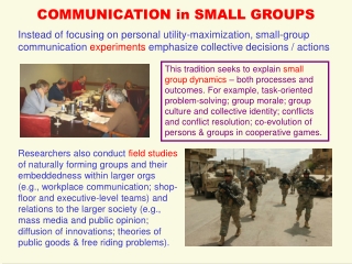 COMMUNICATION in SMALL GROUPS