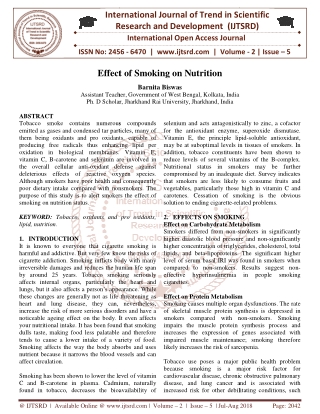 Effect of Smoking on Nutrition