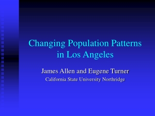 Changing Population Patterns in Los Angeles