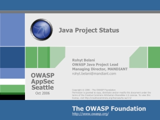 Java Project Status