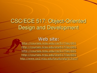 CSC/ECE 517: Object-Oriented Design and Development