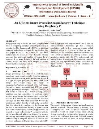 An Efficient Image Processing based Security Technique using Raspberry Pi