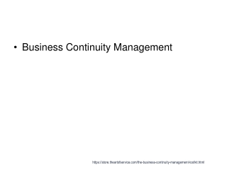 Business Continuity Management