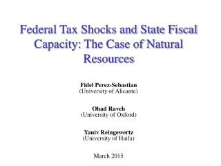 Federal Tax Shocks and State Fiscal Capacity: The Case of Natural Resources