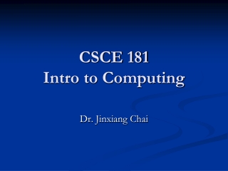 CSCE 181 Intro to Computing