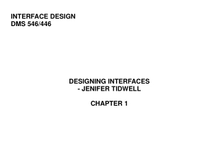 INTERFACE DESIGN DMS 546/446