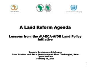 A Land Reform Agenda Lessons from the AU-ECA-AfDB Land Policy Initiative