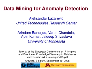 Data Mining for Anomaly Detection