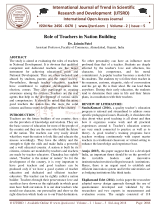 Role of Teachers in Nation Building