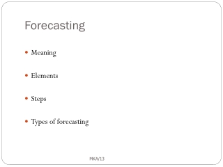 Forecasting