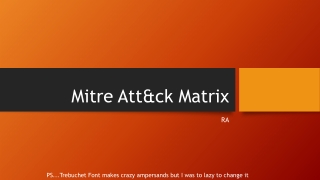 Mitre Att&amp;ck  Matrix