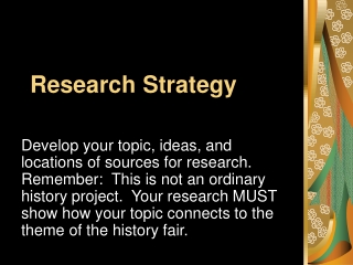 Research Strategy