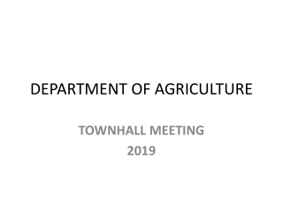 DEPARTMENT OF AGRICULTURE