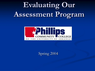 Evaluating Our Assessment Program