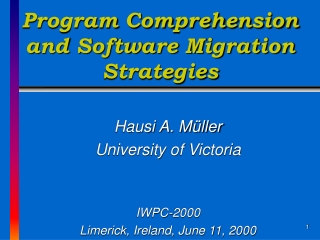 Program Comprehension  and Software Migration Strategies