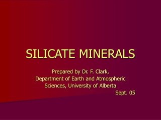 SILICATE MINERALS