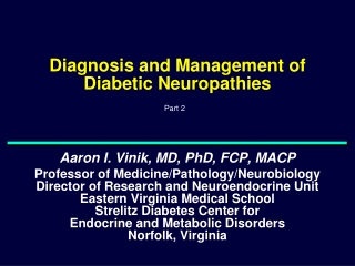 Diagnosis and Management of Diabetic Neuropathies