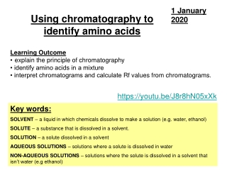 Using chromatography to identify amino acids