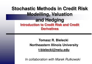 Tomasz R. Bielecki    Northeastern Illinois University t-bielecki@neiu