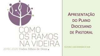 Apresentação  do Plano Diocesano  de Pastoral