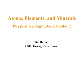 Tim Horner CSUS Geology Department