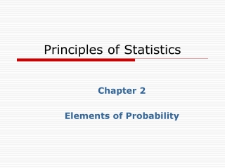 Principles of Statistics