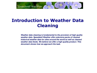 Introduction to Weather Data Cleaning