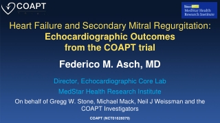 Heart Failure and Secondary Mitral Regurgitation: Echocardiographic Outcomes  from the COAPT trial