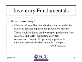 Inventory Fundamentals