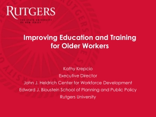 Improving Education and Training  for Older Workers