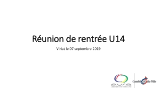 Réunion de rentrée U14