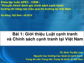 Bài  1:  Giới thiệu Luật cạnh tranh và Chính sách cạnh tranh tại Việt  Nam