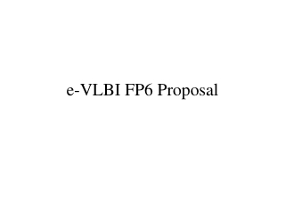 e-VLBI FP6 Proposal